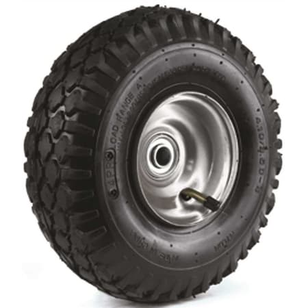 10 IN. 410/350-4 PNEUMATIC WHEEL, STUD TREAD TIRE